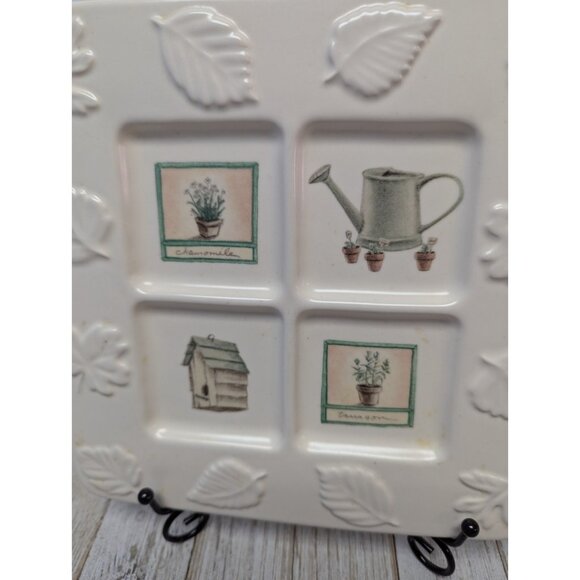 Pfaltzgraff Naturewood Divided 8 1/4" Square Plate Trivet or Wallhanging USA - Picture 2 of 5